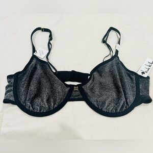Nicole Miller Black and Silver Bra